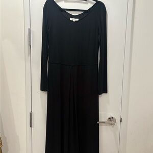 Max Mara Leisure Long Sleeve Black Maxi Dress